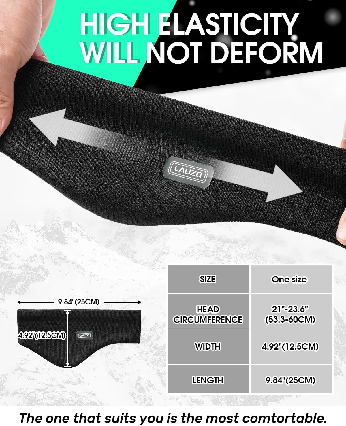 Double-Layer Ear Warmer Headband-Knit Fuzzy Lined Winter Ear Muff for Men Women Running Cycling Ear Covers