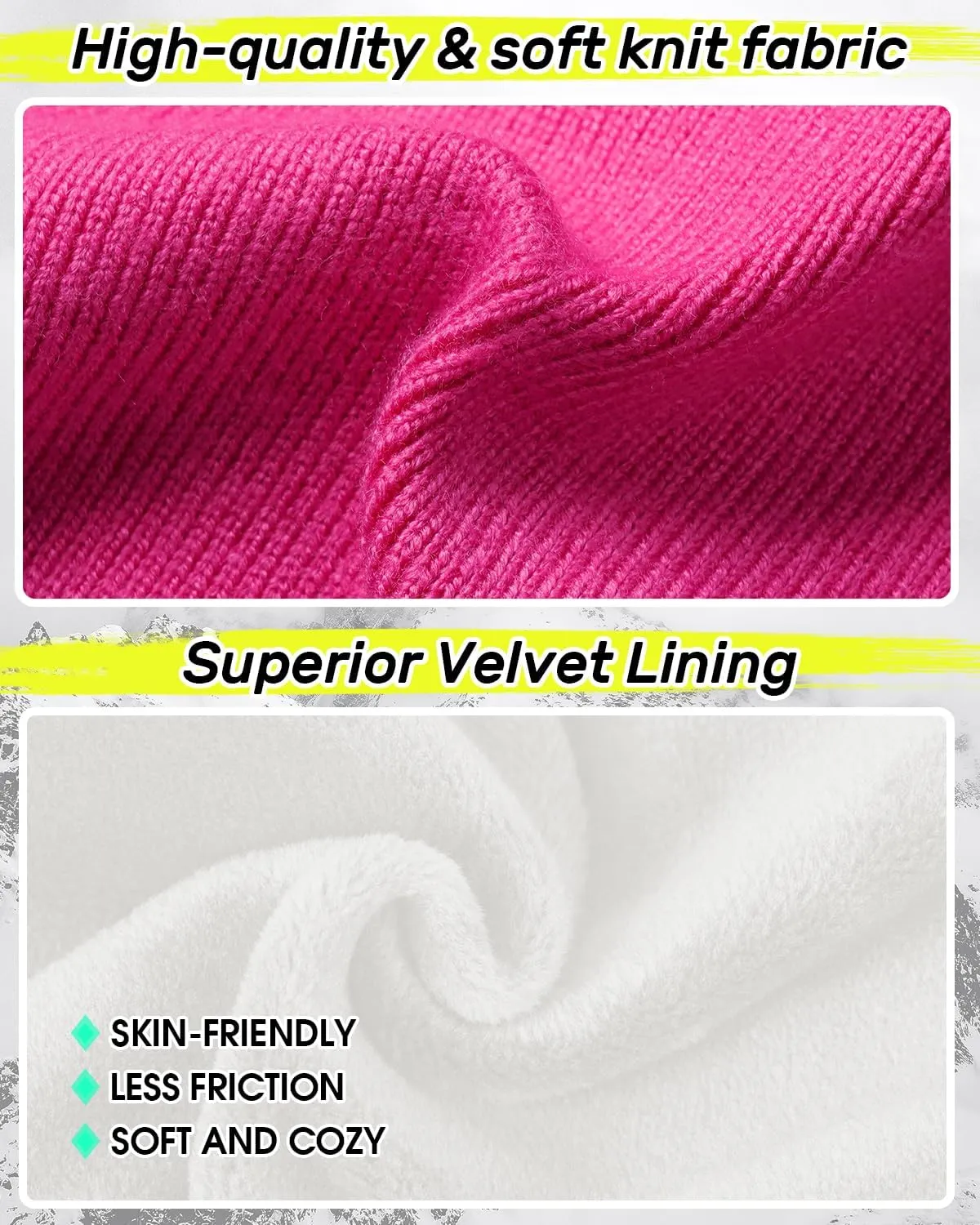 Double-Layer Ear Warmer Headband-Knit Fuzzy Lined Winter Ear Muff for Men Women Running Cycling Ear Covers