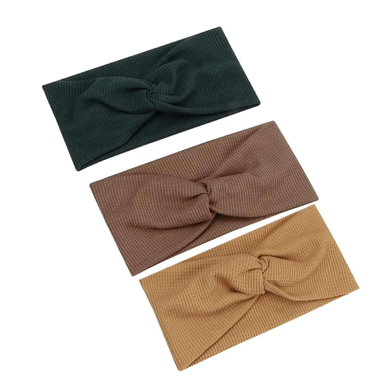 Elastic Headbands for Women 3pcs Knitted Wide-brim Headband Scarf Knotted Decorative Perfect for Sports Outfit Girls
