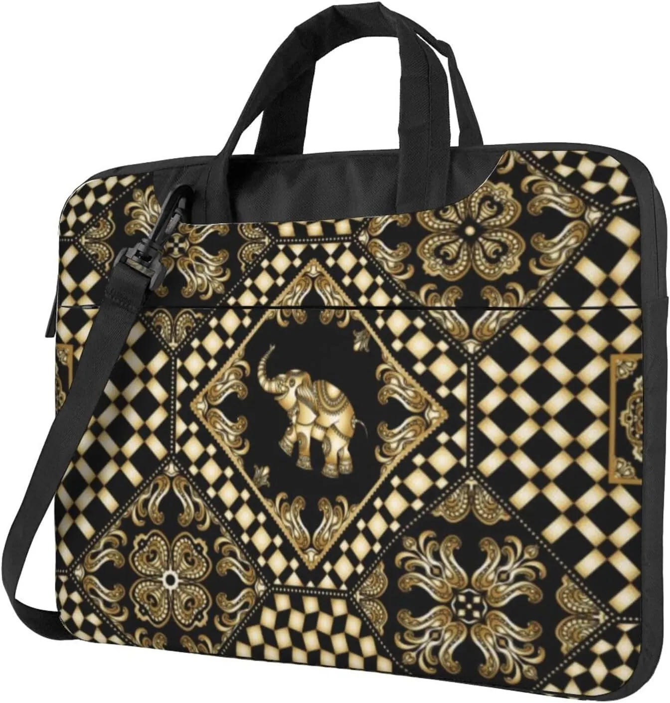 Elephant Pattern Practical 13-15.6 Inch Laptop Bag For Man And Women, Computer Messenger Bag, Trendy Shoulder Strap Design