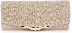 Envelope Clutch Womens Evening Handbag, Stylish Crossbody Purse Golden Chain Satchel Handbags for Wedding Party Prom