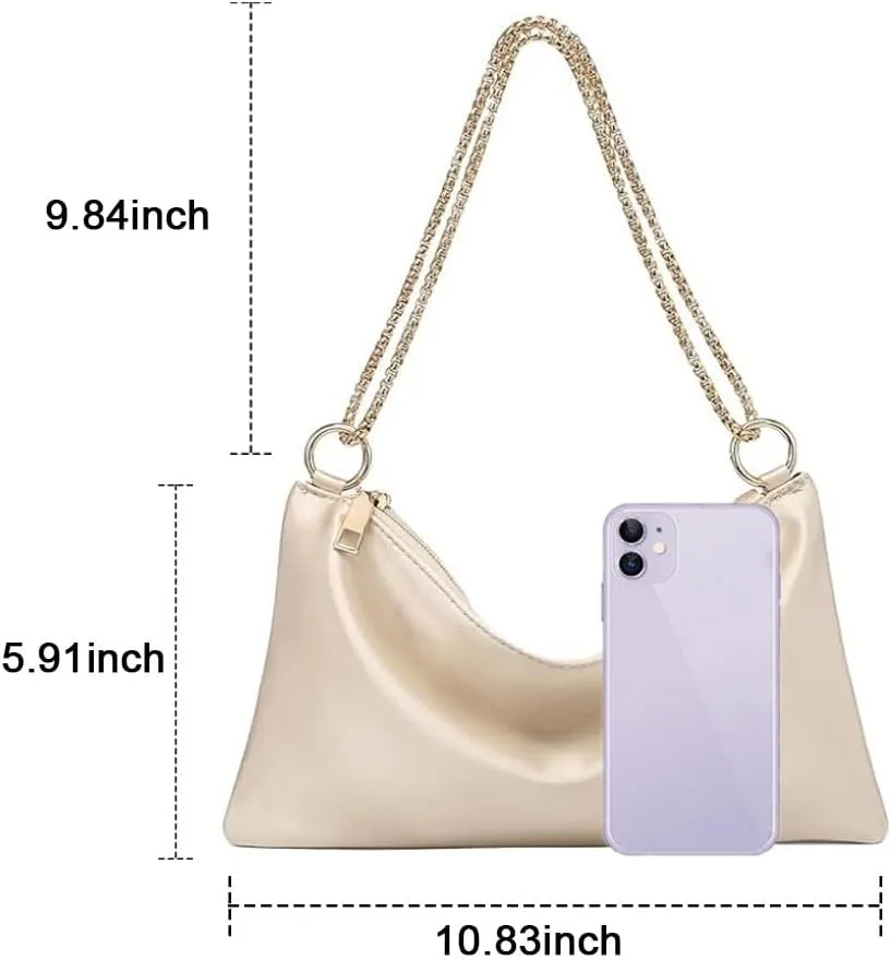 Evening Bags for Women Formal Satin Handbag Shoulder Bag Clutch Purses Wedding Guest Purse Prom Bag Cocktai Party Bag