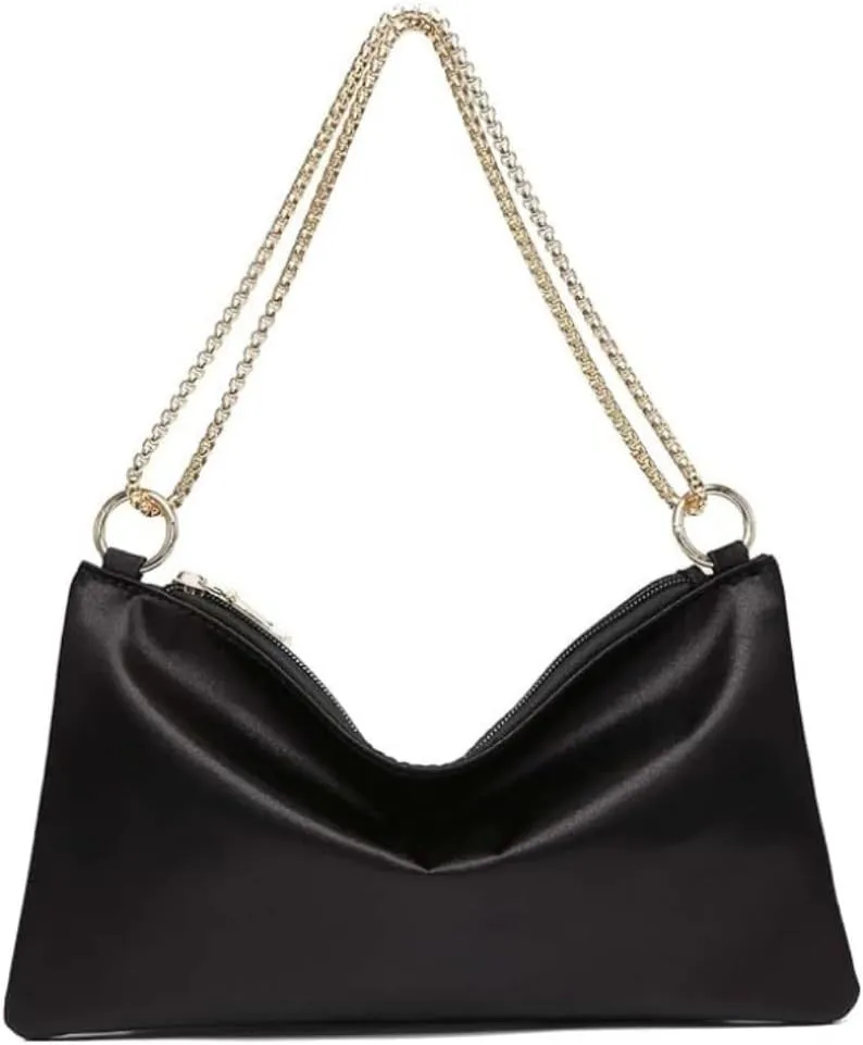 Evening Bags for Women Formal Satin Handbag Shoulder Bag Clutch Purses Wedding Guest Purse Prom Bag Cocktai Party Bag