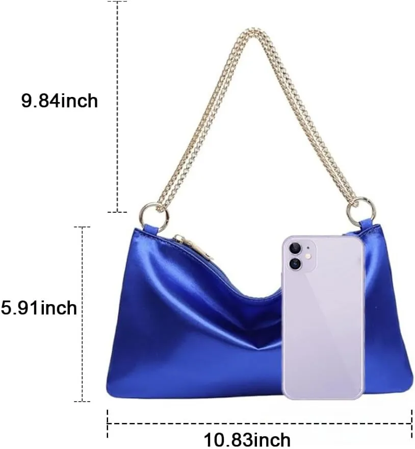 Evening Bags for Women Formal Satin Handbag Shoulder Bag Clutch Purses Wedding Guest Purse Prom Bag Cocktai Party Bag
