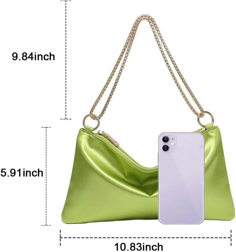 Evening Bags for Women Formal Satin Handbag Shoulder Bag Clutch Purses Wedding Guest Purse Prom Bag Cocktai Party Bag