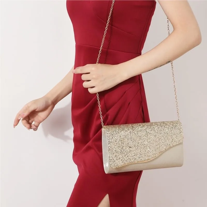 Fabric Art Shiny Evening Bag Women's Versatile Clutch Purses