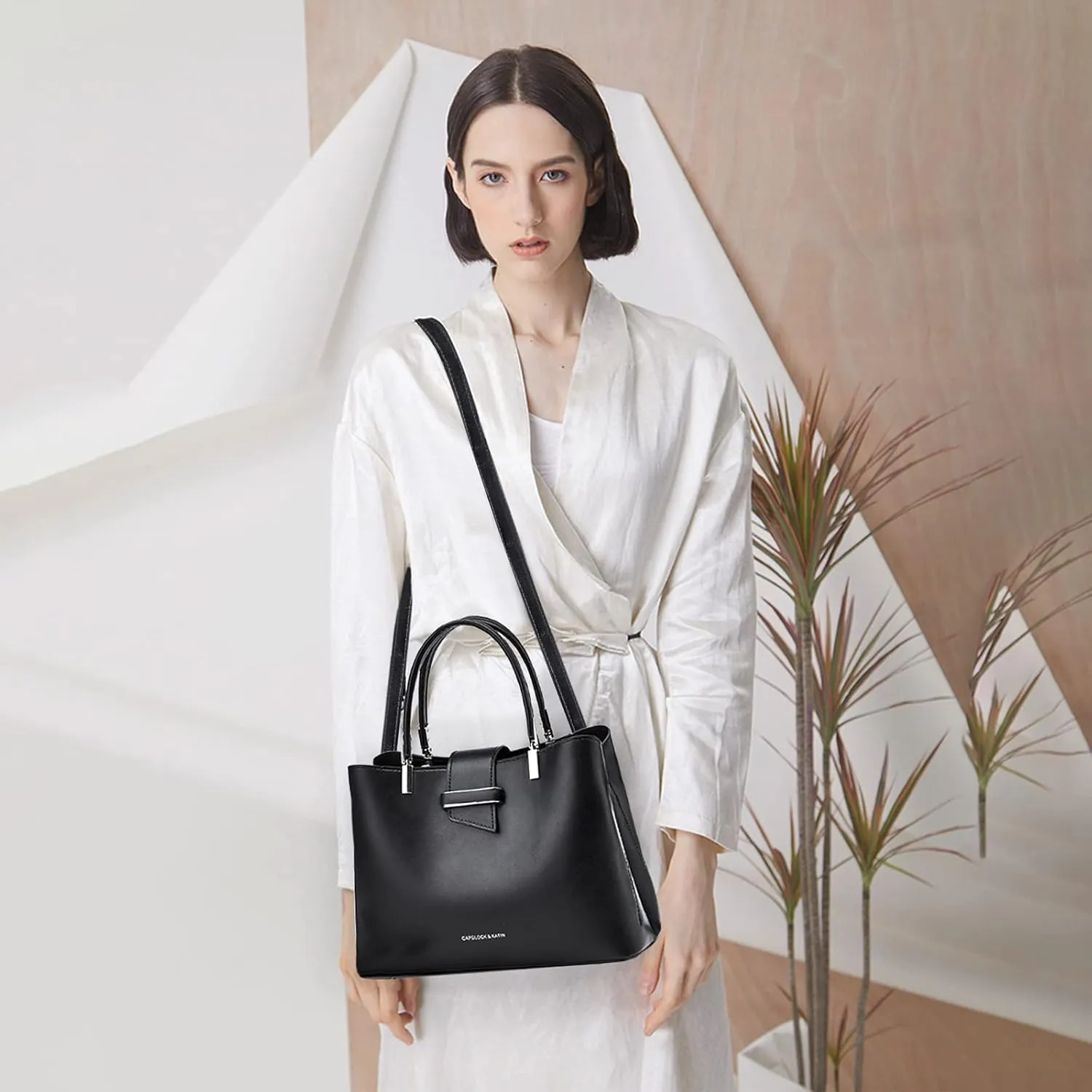 Fashion Handbag Purses Women Top-Handle Bags Ladies Crossbody Bag Satchel PU Leather Shoulder Tote Bags Black