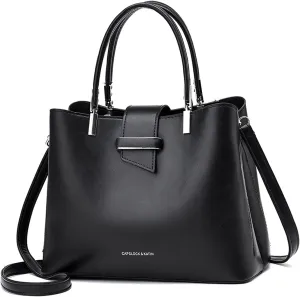 Fashion Handbag Purses Women Top-Handle Bags Ladies Crossbody Bag Satchel PU Leather Shoulder Tote Bags Black