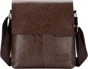 Fashion Men Shoulder Bag Trend Leather Bag Briefcase Clutch Backpack Vertical Trend Handbags for Women (Brown, One Size)