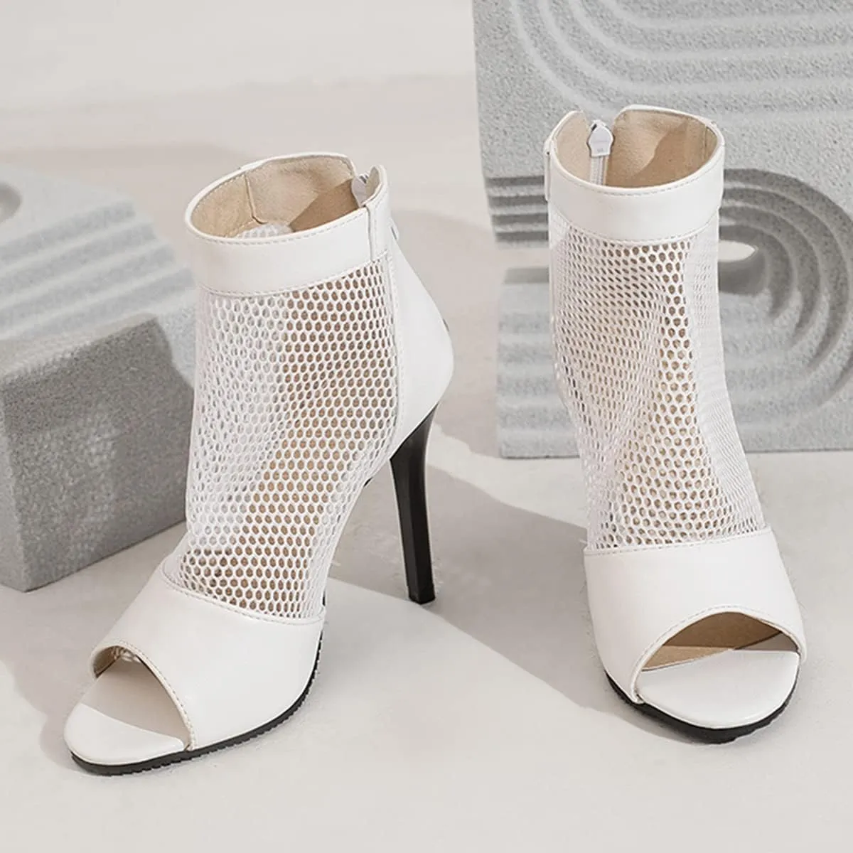 Fashion Peep Toe Mesh Air Summer Booties Women Gladiator Sandal