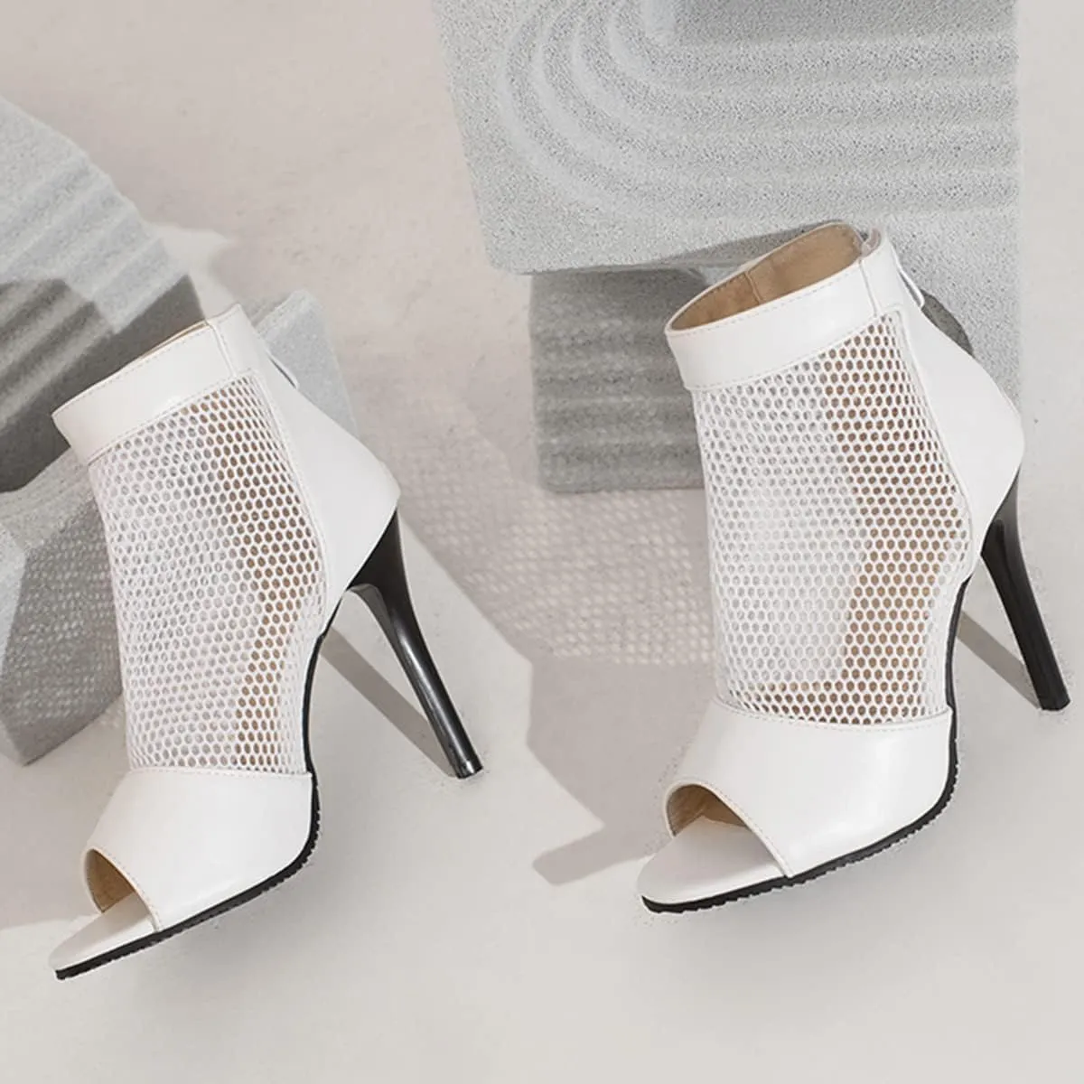 Fashion Peep Toe Mesh Air Summer Booties Women Gladiator Sandal
