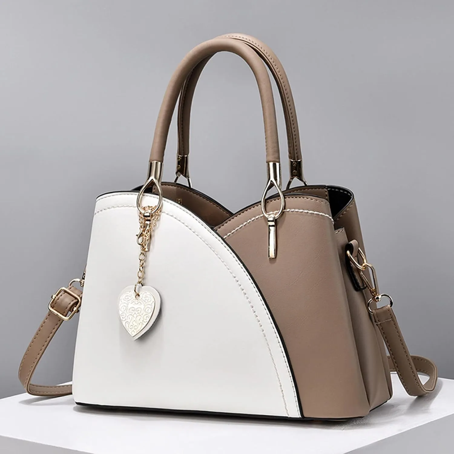 Fashion Shoulder Bags Casual Leather Messenger Bag Large Capacity Handbag Fashion Womens Bags Leather (Khaki, One Size)