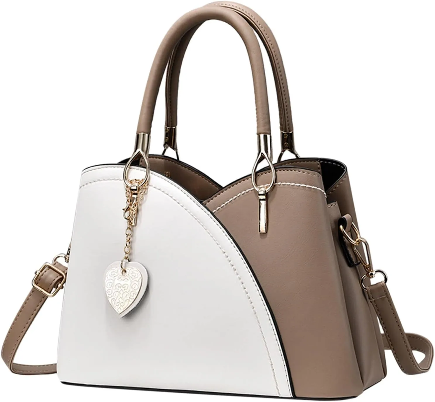 Fashion Shoulder Bags Casual Leather Messenger Bag Large Capacity Handbag Fashion Womens Bags Leather (Khaki, One Size)