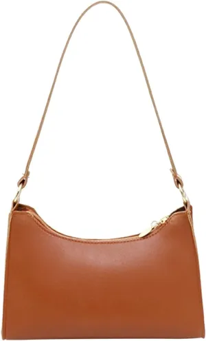Fashion Women Leather Solid Color Underarm Bag Phone Bag Shoulder Bags Messenger for Men (Brown, One Size)