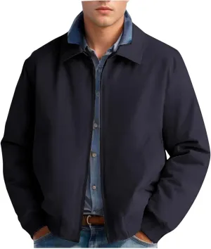 Finelylove Mens Lightweight Varsity Bomber Jacket Laydown Water Resistant Windbreaker Casual Stylish Spring Fall Jacket