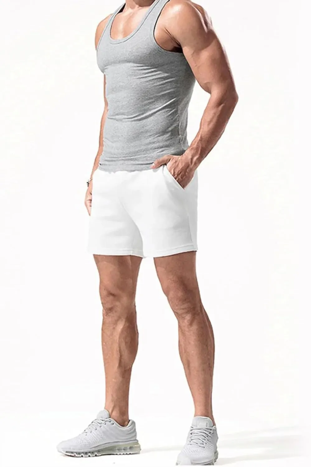 Fioboc Modal Blend Men's Lounge Shorts with Deep Pockets Athletic Gym Shorts Comfort 6" Shorts