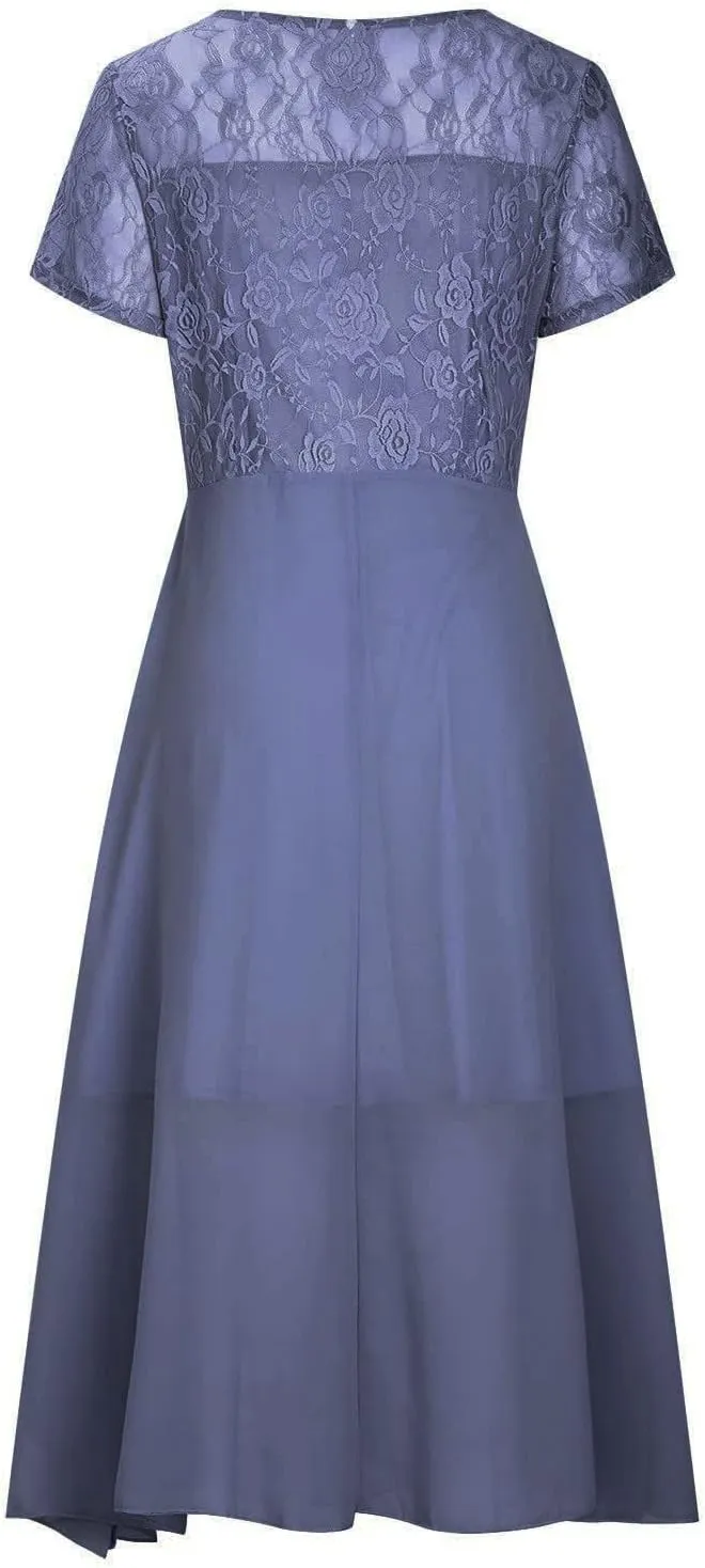 Flowy Lace Chiffon Dress Elegant Formal Evening Party Wedding Mother of The Bride Dresses for Women 2025