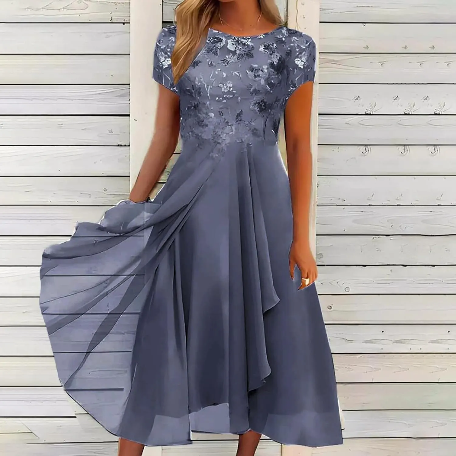 Flowy Lace Chiffon Dress Elegant Formal Evening Party Wedding Mother of The Bride Dresses for Women 2025