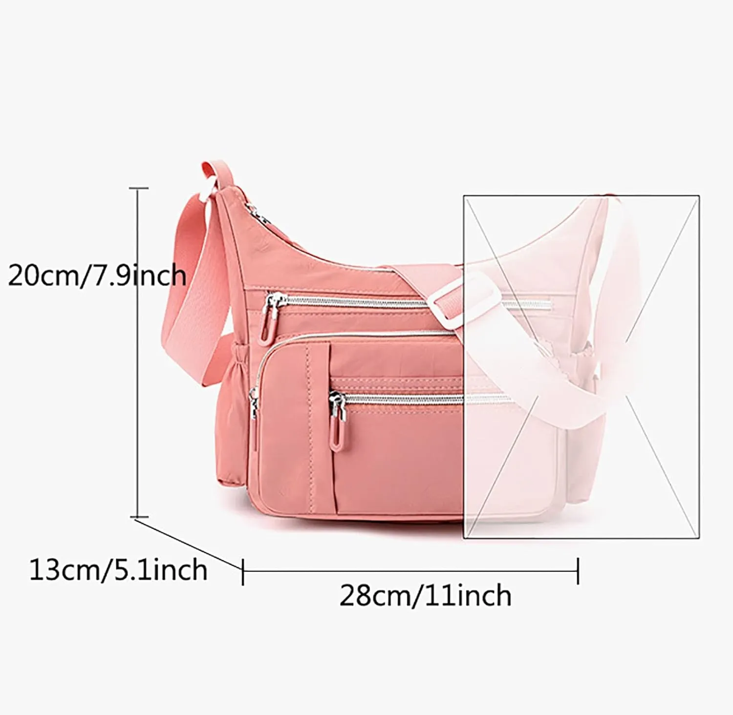 Foldie Crossbody Bags for Women Waterproof Nylon Crossbody Bags for Woman Trendy Womens Vacation Shoulder Bag(PK1)