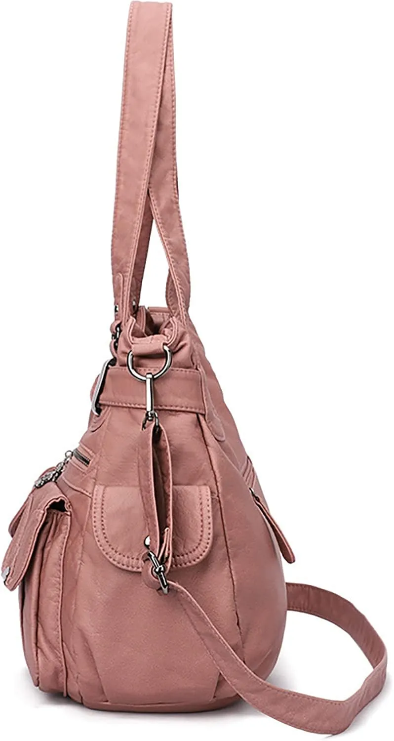 Foreign Trade Fashion Women's Shoulder Bags European And Large Capacity PU Portable Shoulder Bag Cute (Purple, One Size)
