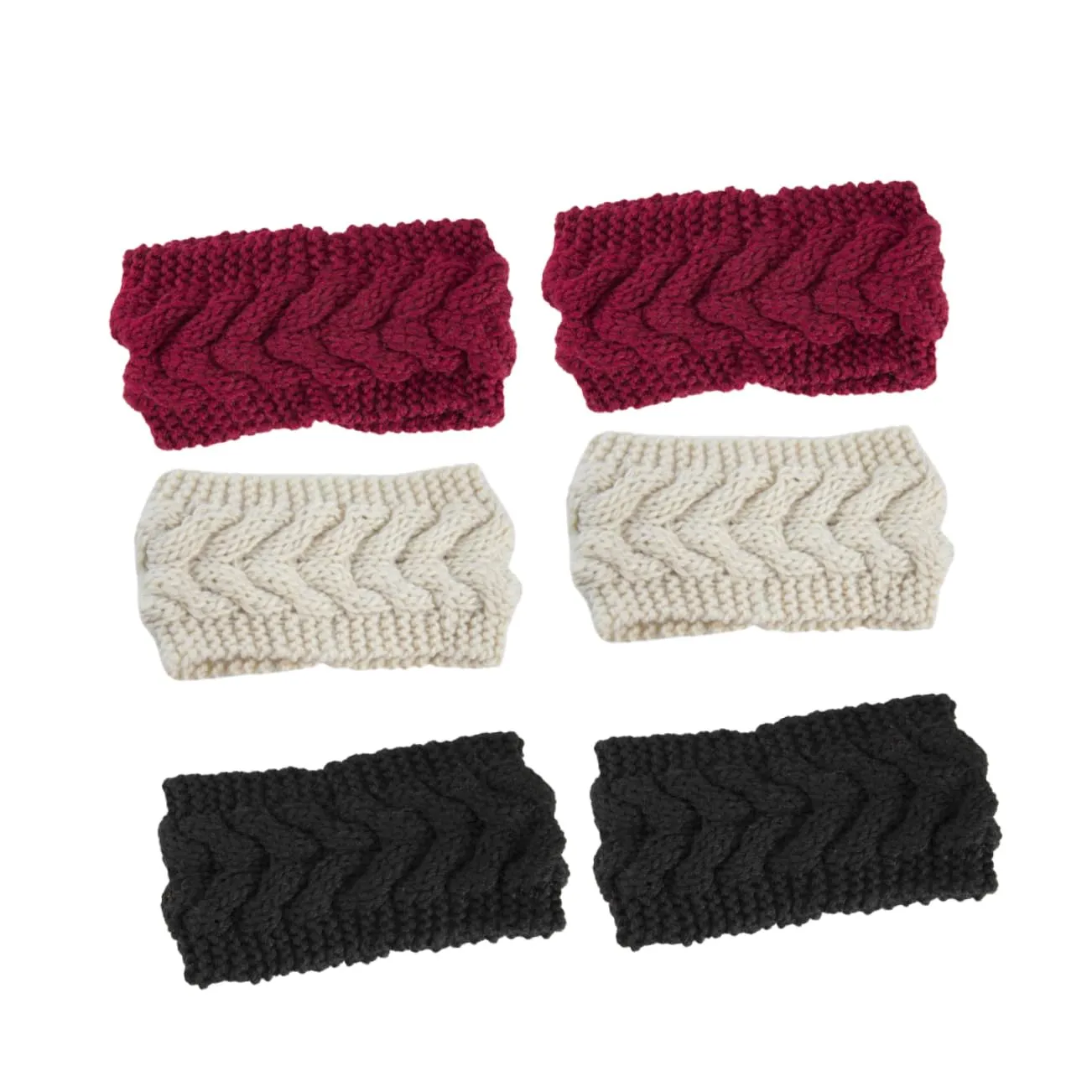 FRCOLOR Warm Knitted Headband for Women 6pcs Pack Knotted Spa Headband Extra Wide Braid Winter Headwraps Fashion Headdress Hair Accessories