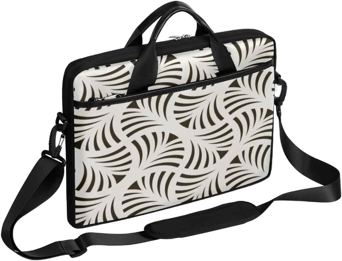 Geometric Round Laptop Computer Bag Waterproof Shoulder Messenger Bag 13-15 inch Durable Laptop Tote Bag with Shoulder Strap Handle Lightweight Crossbody Briefcase