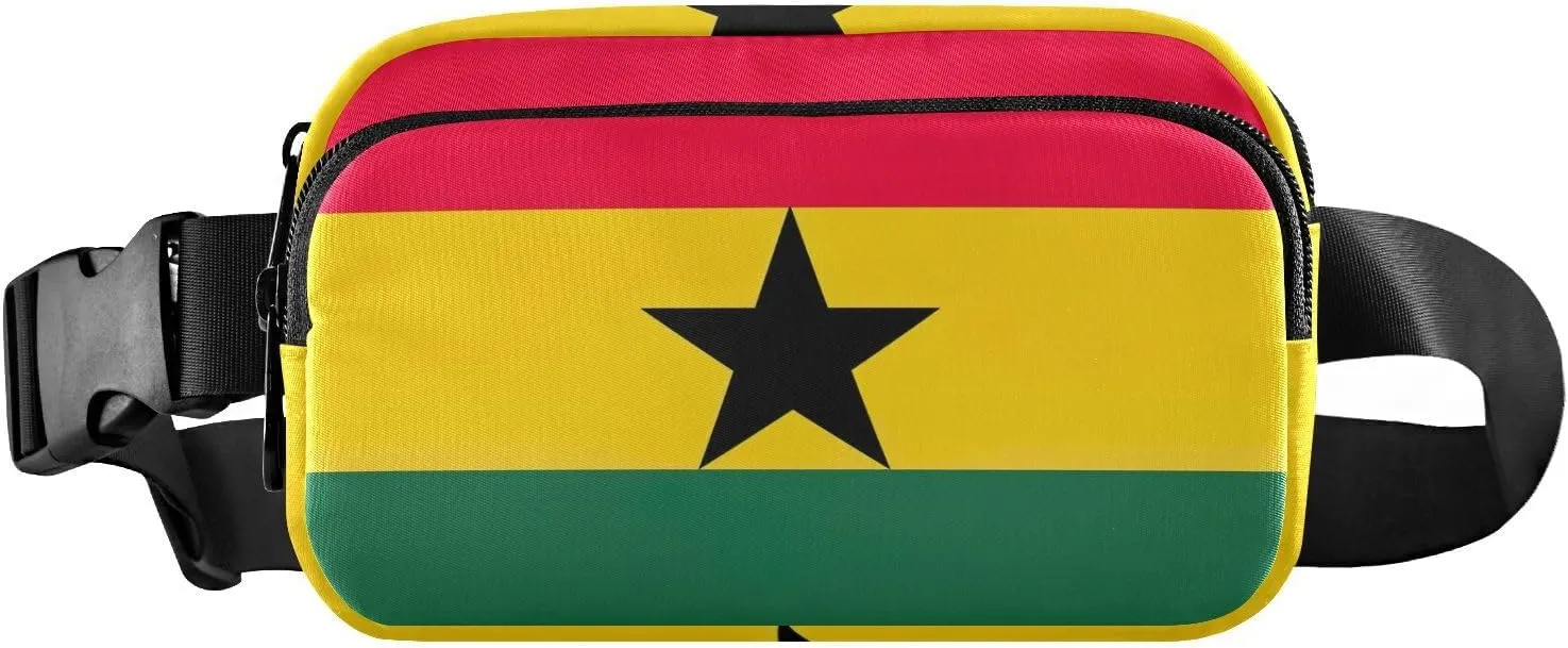 Ghana Flag Stylish Waterproof Fanny Pack Crossbody Bags, Pouch Bags for Men, Travel Fanny Pack