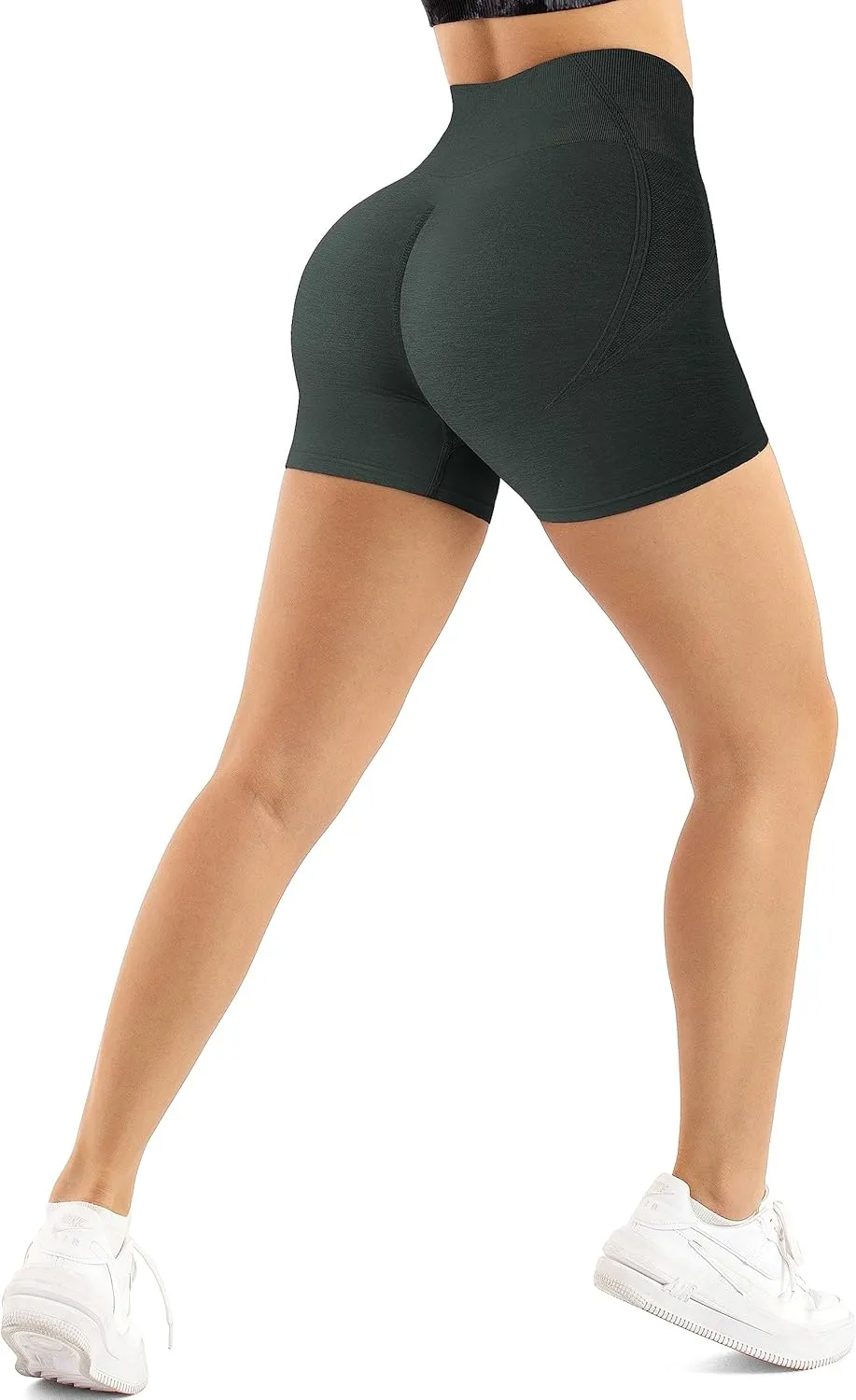 GILLYA Workout Shorts for Women Seamless Butt Lifting Shorts High Waisted Gym Yoga Shorts