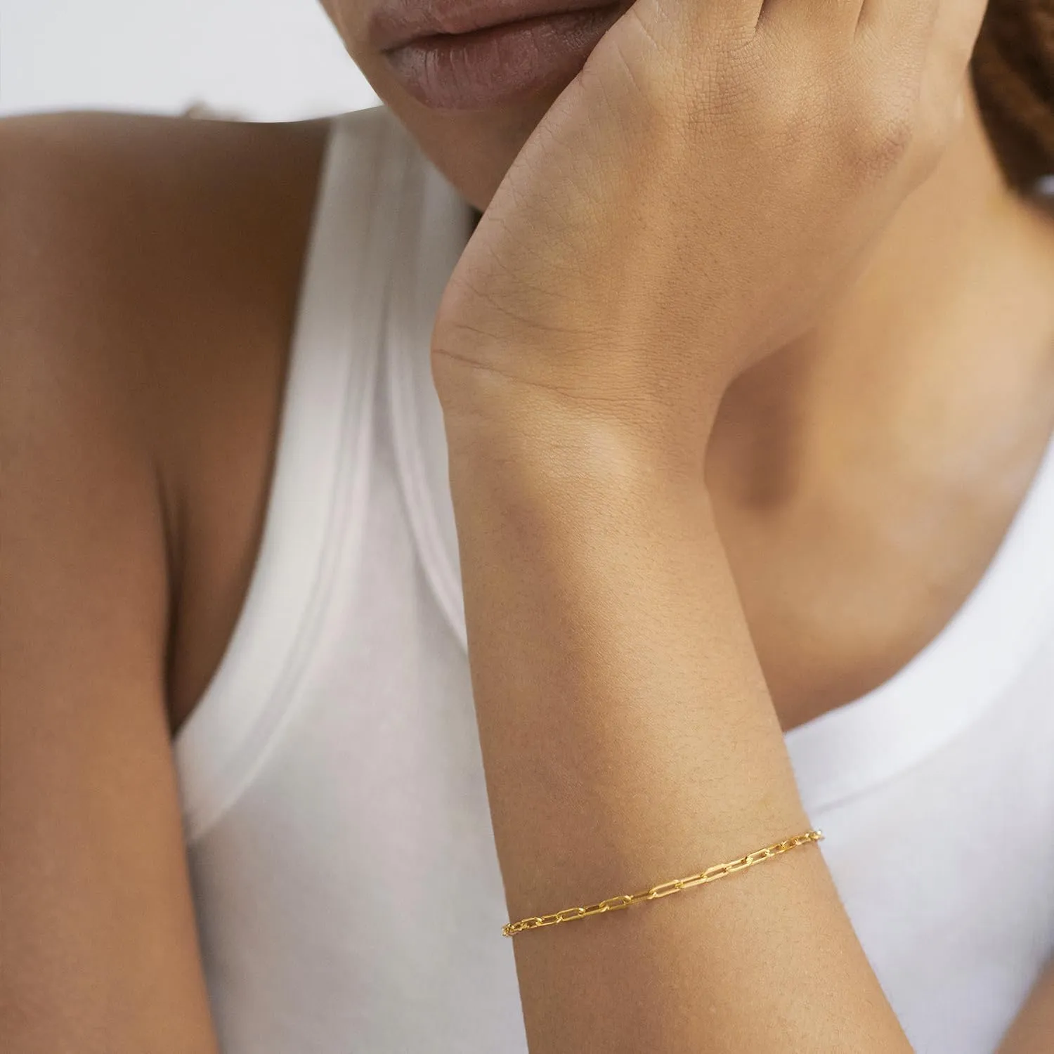 Gold Bracelets Sets for Women,14K Real Gold Plated Link Chain Bracelets Cuban Link Paperclip Bead Bracelet,Trendy Thin Dainty Stackable Jewelry Bracelet for Women