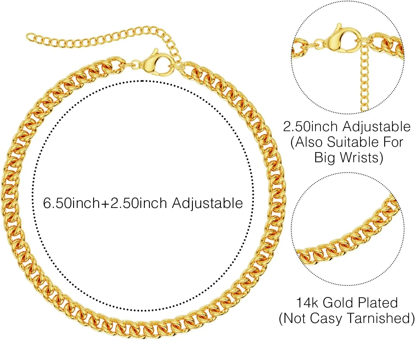 Gold Bracelets Sets for Women,14K Real Gold Plated Link Chain Bracelets Cuban Link Paperclip Bead Bracelet,Trendy Thin Dainty Stackable Jewelry Bracelet for Women