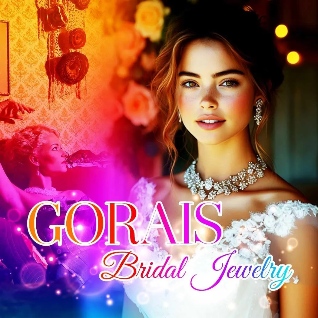 GORAIS Prom Wedding Jewelry Sets Rhinestone Bridal Necklace Earrings Bracelet Set Crystal Costume Jewelry for Brides