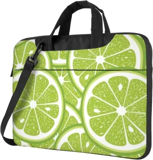 Green Lime Fruits Practical 13-15.6 Inch Laptop Bag For Man And Women, Computer Messenger Bag, Trendy Shoulder Strap Design