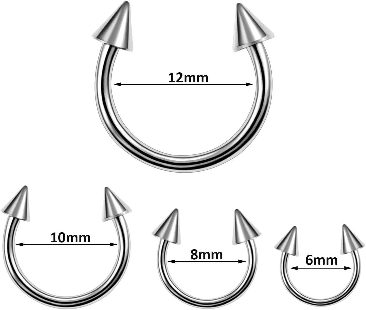 Gualiy 4Pcs Nose Rings 16G Surgical Steel, Silver Nose Ring Jewelry C Shape Nose Piercing Jewelry