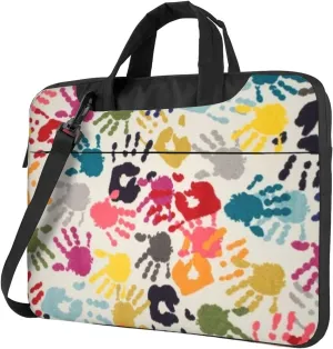 Hand Print Practical 13-15.6 Inch Laptop Bag For Man And Women, Computer Messenger Bag, Trendy Shoulder Strap Design