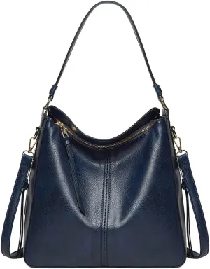 Handbags for Womens Hobo Fashion Roomy PU Leather Tote Bag Zipper Adjustable Strap Purse Crossbody Satchel Bags