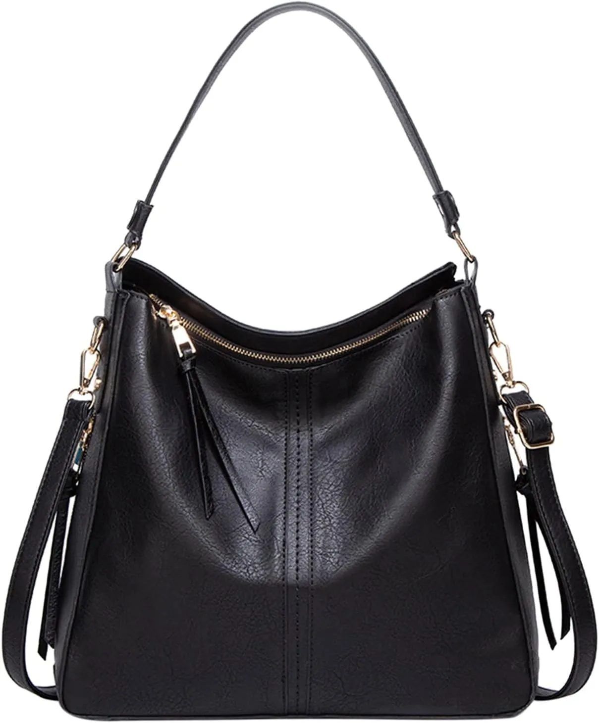 Handbags for Womens Hobo Fashion Roomy PU Leather Tote Bag Zipper Adjustable Strap Purse Crossbody Satchel Bags