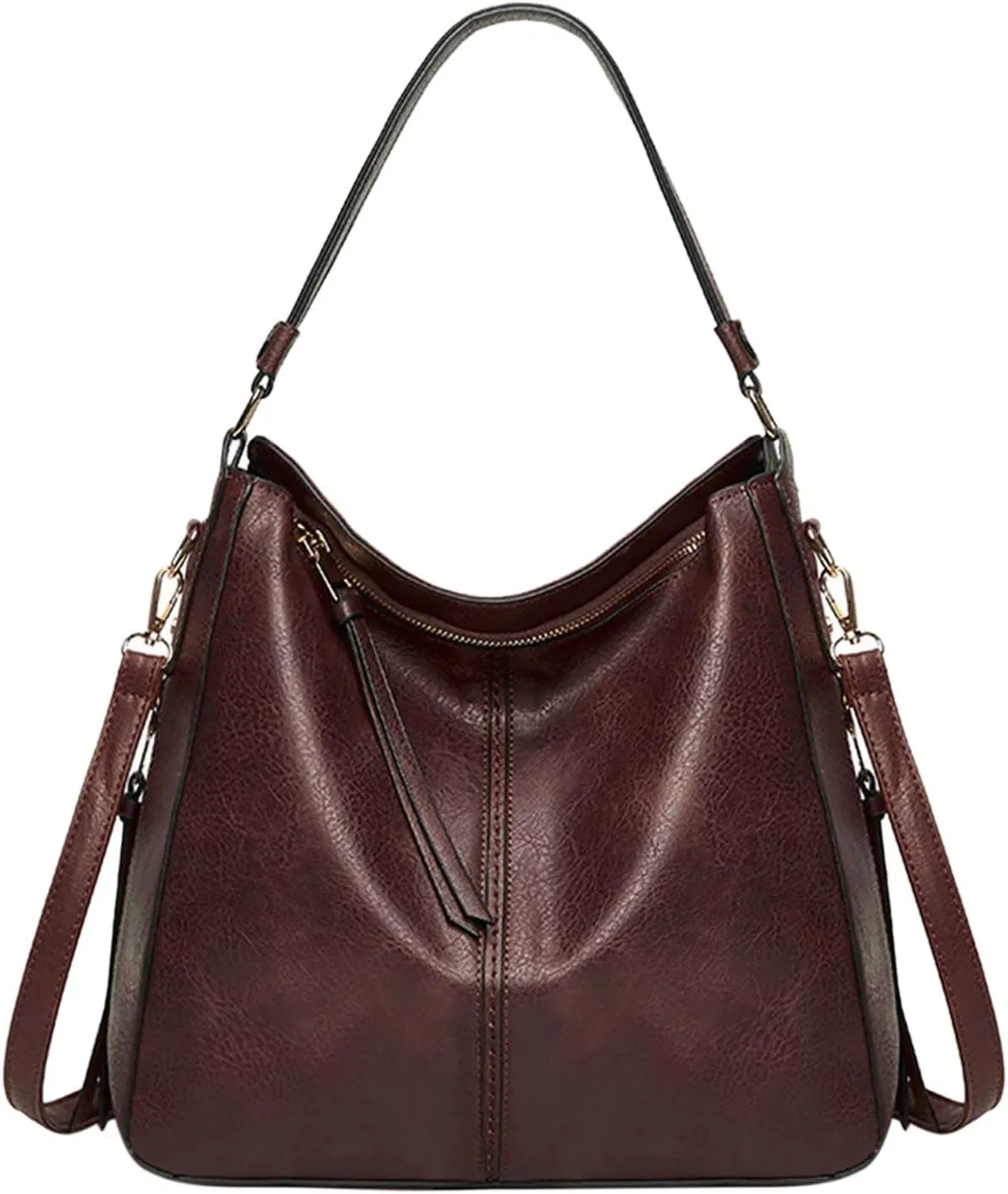 Handbags for Womens Hobo Fashion Roomy PU Leather Tote Bag Zipper Adjustable Strap Purse Crossbody Satchel Bags