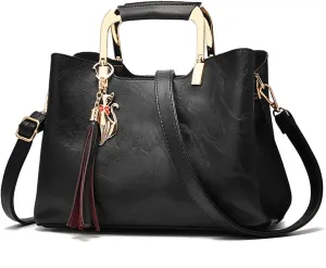 Handbags Purses Women Top-Handle Bags Ladies Fashion Crossbody Bag Satchel PU Leather Shoulder Tote Bags Black A