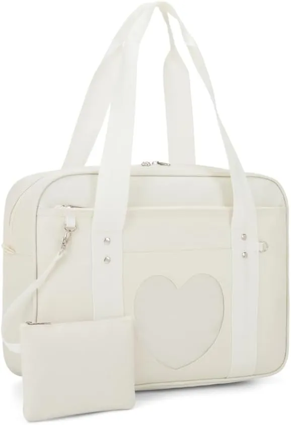 Heart Shape Window Japanese Handbag Versatile as a Laptop Bag Shoulder Bag