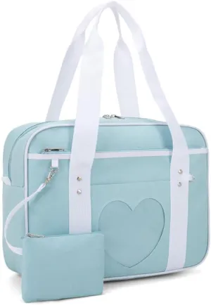 Heart Shape Window Japanese Handbag Versatile as a Laptop Bag Shoulder Bag