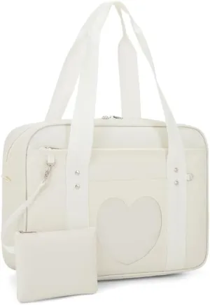 Heart Shape Window Japanese Handbag Versatile as a Laptop Bag Shoulder Bag