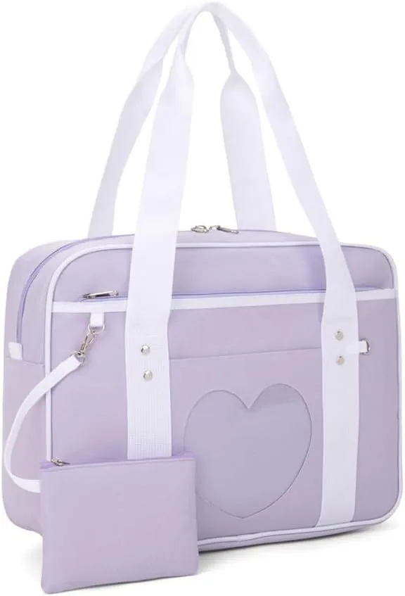 Heart Shape Window Japanese Handbag Versatile as a Laptop Bag Shoulder Bag