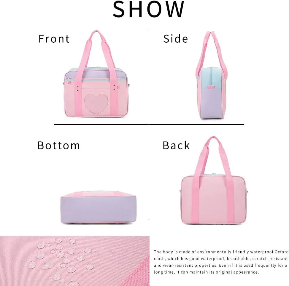 Heart Shape Window Japanese Handbag Versatile as a Laptop Bag Shoulder Bag