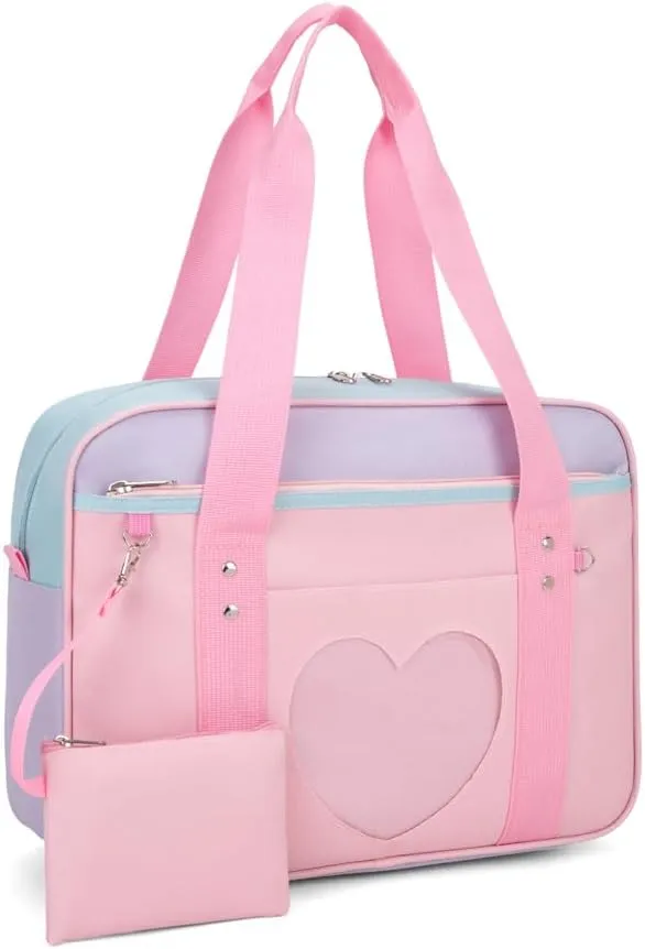 Heart Shape Window Japanese Handbag Versatile as a Laptop Bag Shoulder Bag