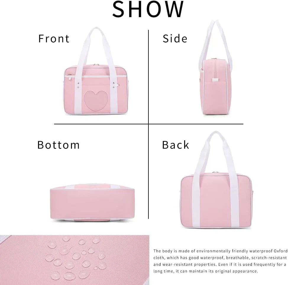 Heart Shape Window Japanese Handbag Versatile as a Laptop Bag Shoulder Bag