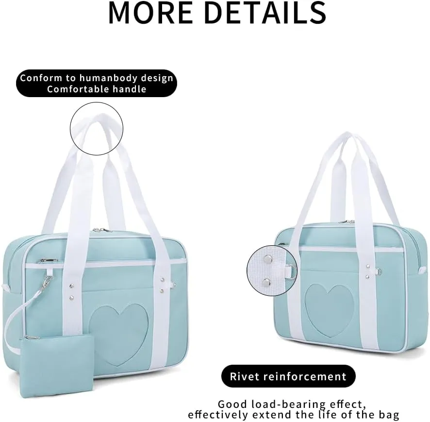 Heart Shape Window Japanese Handbag Versatile as a Laptop Bag Shoulder Bag