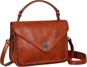 HESHE Leather Shoulder Bag Crossbody Purses for Women Designer Satchel Handbags Vintage Purse Stylish Ladies Handbags