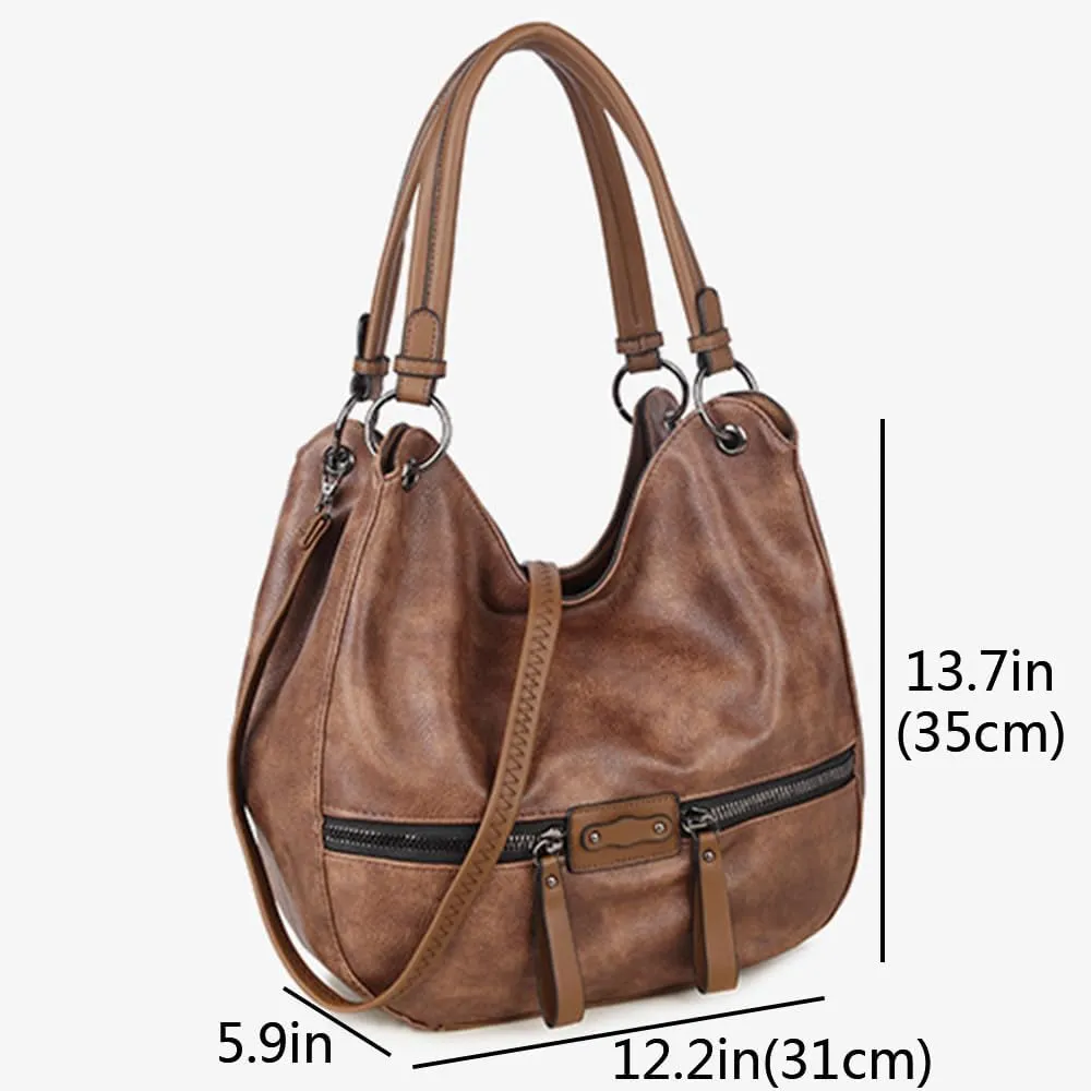 Hobo Top-handle Purse Satchel for Women Soft Faux Leather Handbag Shoulder Crossbody Bag Tote
