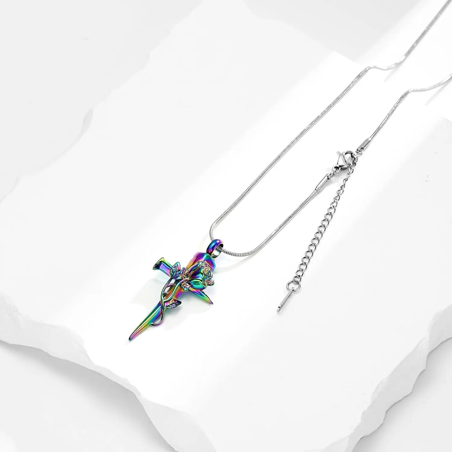 Imrsanl Cremation Jewelry for Ashes Nail Cross Urn Necklace Pendant Keepsake Religious Cross Memorial Ash Jewelry