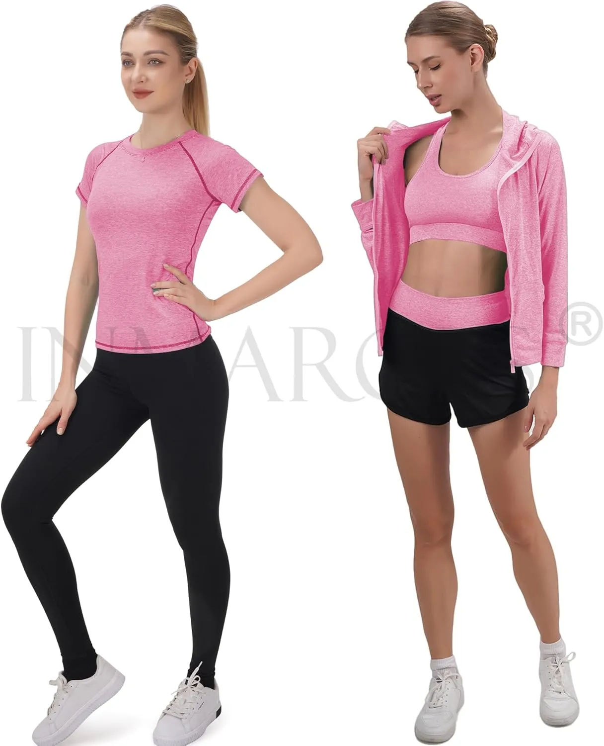 Inmarces Workout Sets for Women 5 PCS Yoga Outfits Activewear Tracksuit Sets